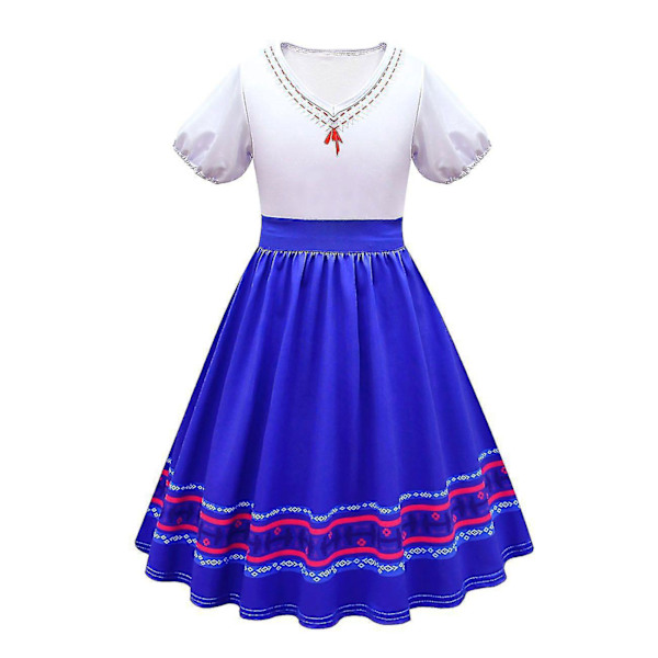Encanto Luisa Madrigal Cosplay Kostume Pige Kjoler Karneval Halloween Fancy Dress Kostumer Y Dress(without bag) 120cm