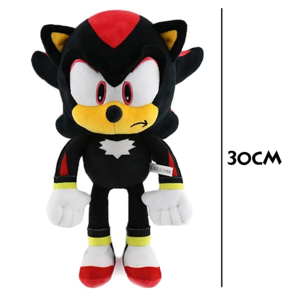 Sonic - Shadow plyslegetøj 30 cm Sort farve Super blød kvalitet Z