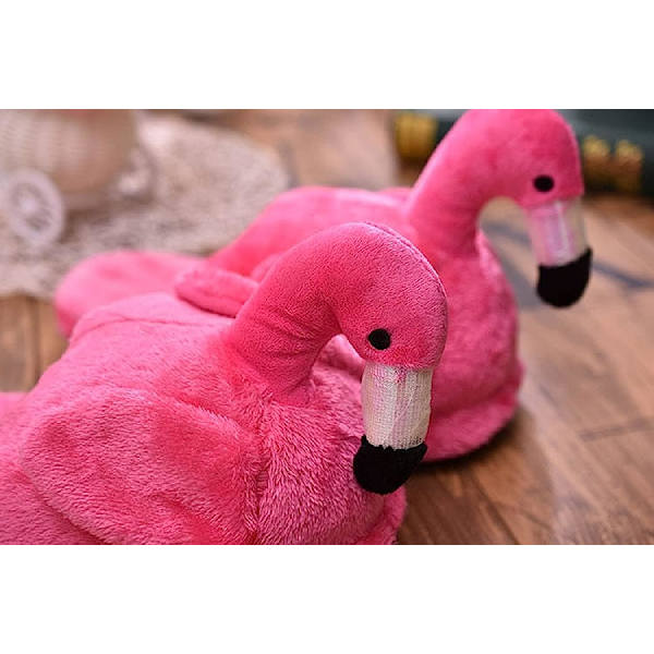 Flamingotofflor damer Plysch djurtofflor /