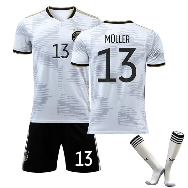 2022 MM-kisat Saksan jalkapallopaidassa Soccer Jersey / MULLER 13 Kids 18(100-110)