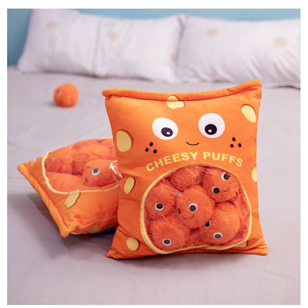 9 stk A Taske Cheesy Puffs Legetøjssnack Plys Puff Legetøj -1
