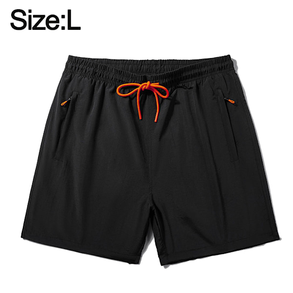 Sorte shorts lynlåslomme herre strandshorts Vandtætte Hurtigtørrende. L