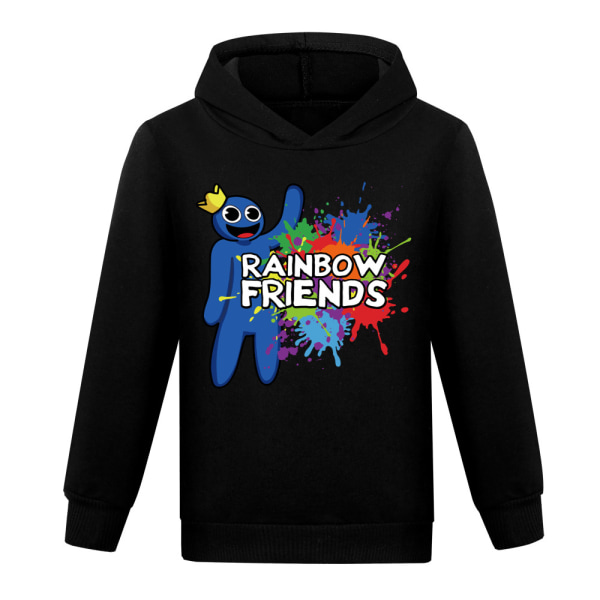 Roblox Rainbow Friends hettegenser med trykk H Black 150cm