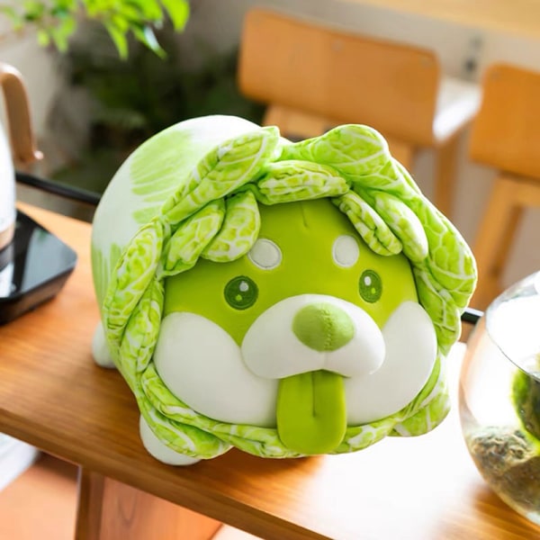 Kaali Shiba Inu Dog ja Kasviskeiju Anime Pehmolelu Fluffy Z Green One Size