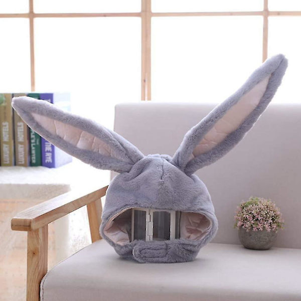 Rabbit Ear Cap Huvudbonader Tecknad djurhatt rörlig öra Plysch Söt hatt för kvinnor flickor CNMR