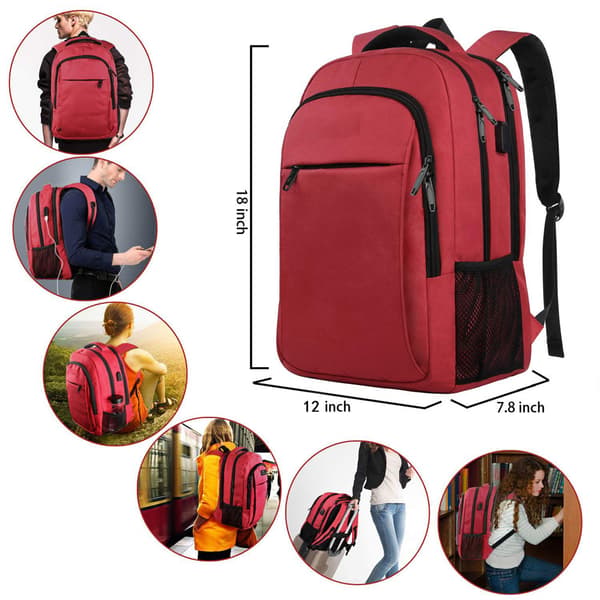 Overdimensioneret rygsæk med laptoprum passer til 18" noteb-1 red