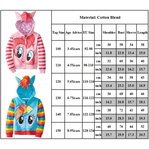 Enhörningstryckt tröja för barn Cartoon Printed Coat Pullover Z purple 140cm