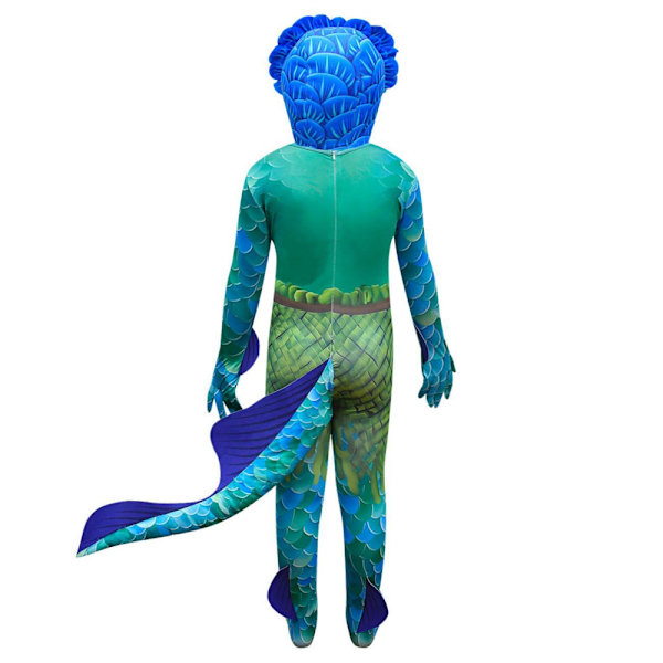 Ocean Monster kostym pojke Halloween Cosplay Jumpsuit Set - 160cm