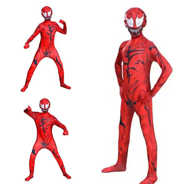 Kids Boys Red Venom Superhero Jumpsuit Halloween Cosplay - 3-4 Years