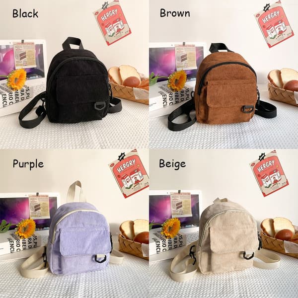 Mode Kvinnor Mini RyggsÃ¤ck EnfÃ¤rgad-1 brown