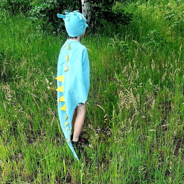 Kids Dinosaur Cape Halloween Cosplay kostumesæt Børnejuletøj CNMR Blue