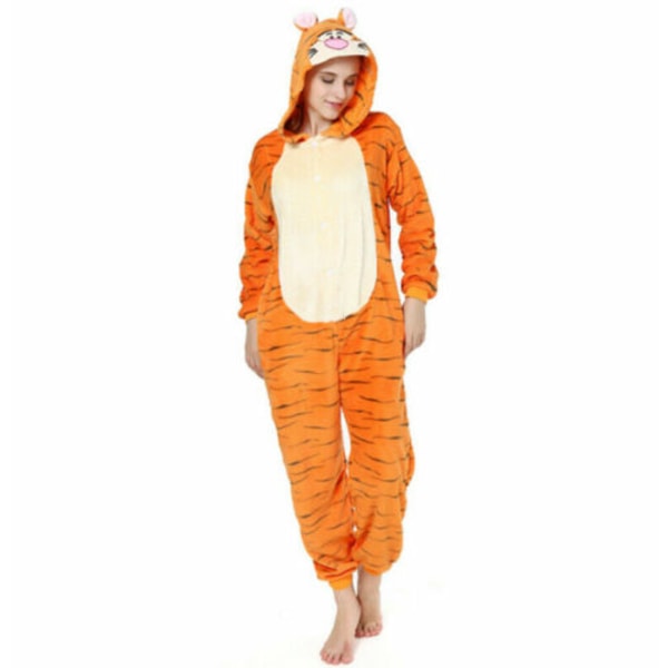 Dyrepyjamas Kigurumi Nattøj Kostumer Voksen Jumpsuit Outfit - #2 Tiger kids L(8-9Y)