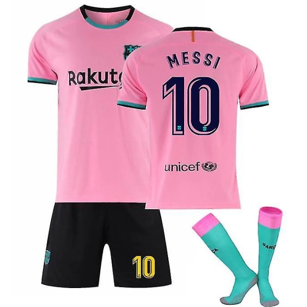 Barcelona tröja 20-21 hemma och borta nr 10 Messi Game Uniform_1 CNMR Kid16(90-100cm)