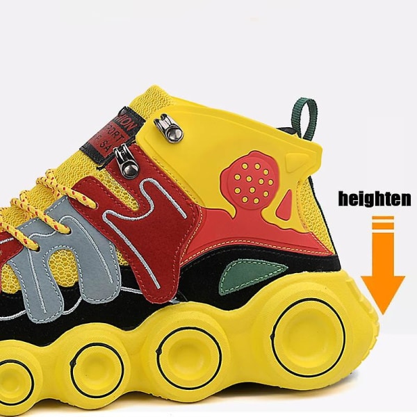 Herremotehjulsneakers Basketballsko Uformelle løpesko CNMR Yellow 39