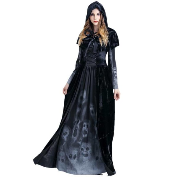 Halloween Witch Grim Reaper Cosplay Festdräkt / XL = UK/AU 14 = EU 40