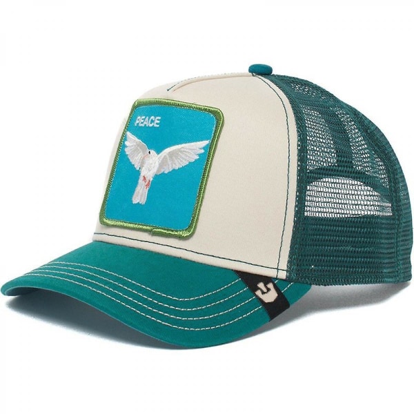 Naisten unisex mesh Trucker Hat Square Patch Cap - klassinen säädettävä tavallinen hattu (dove of Peace) CNMR