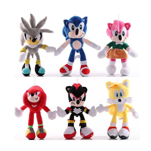 Sonic Anime Figur Plysj Doll Toy grå -1 gray