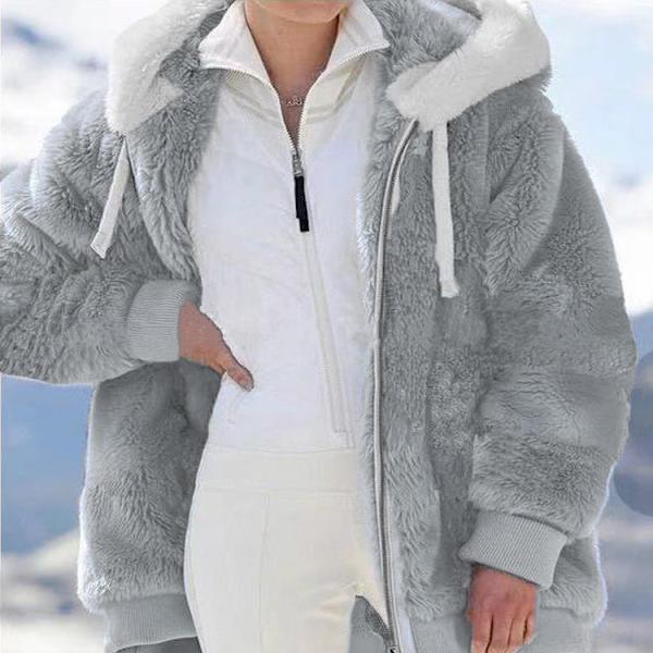 Naisten turkishuppariLoosCoaParkJacketHoodie Z X Lighgrey 4XL