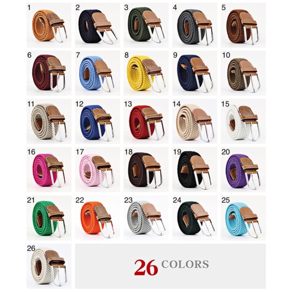 Bælte kanvas stof 26 farver str. W26 - W36 sash tøj - CNMR 5 Brun / Terracotta one size
