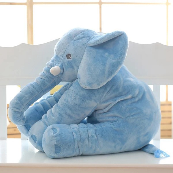 Børn Babyelefantpude Blødt Legetøj Udstoppet Dyrelegetøj Pillo Y Blue 40cm
