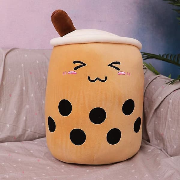 Bubble Tea Plyschkudde Supermjuk sovkudde för soffa / 24cm brown