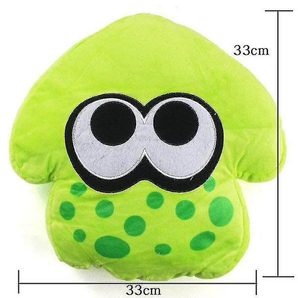 33 cm Anime Splatoon Squid Plysj Leker Kosedyr Myk pute Dukker Bursdagsgave til barn Y Green