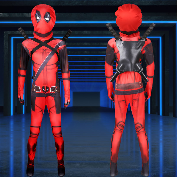 Deadpool Bodysuit Halloween Cosplay kostymer for barn Z Red XL/140