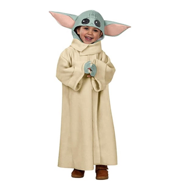Halloween joulunaamiaisasu Lasten Yoda- baby asu + päänsuoja 5-7years(M)
