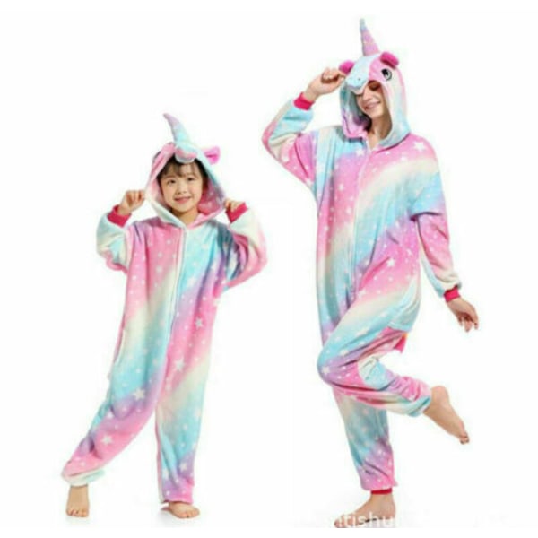 Eläinten pyjamat Kigurumi yöasut puvut aikuisten haalari asu - #2 Milky Way Pegasus kids L(8-9Y)