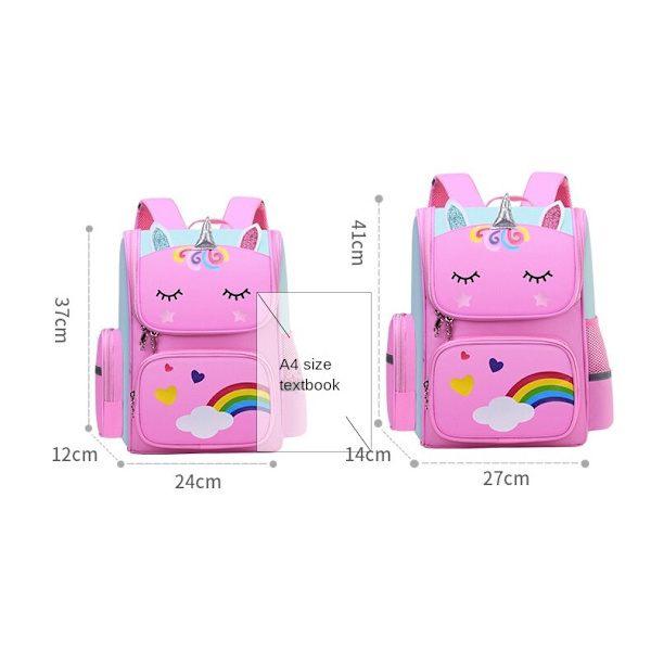Opiskelijoiden lasten reppu taaperon koululaukku 6-12 vuotiaille tyttöprinsessa kevyt K Pink large-sized