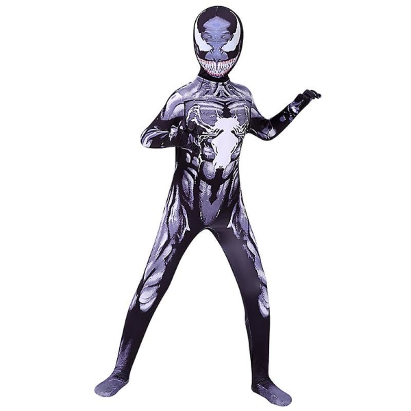 Venom Carnage Spiderman Cosplay Kostym Barn Vuxen Zentai Bodysuit V Black 120 Kids (110-120cm)