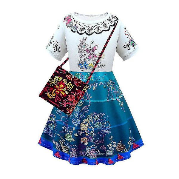 6-12-vuotiaille tytöille Encanto Mirabel Cosplay Mekot Syntymäpäivämekko 11-12 Years