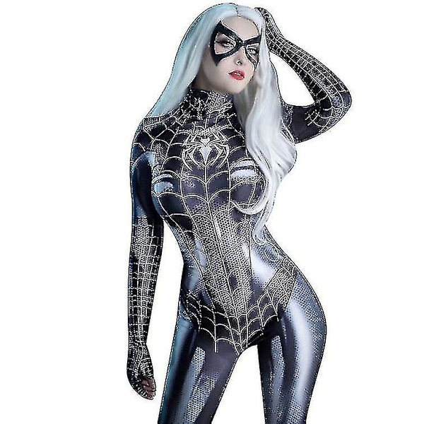 Halloween piderman piderman Cosplay Bodysuit til kvinder CNMR black S