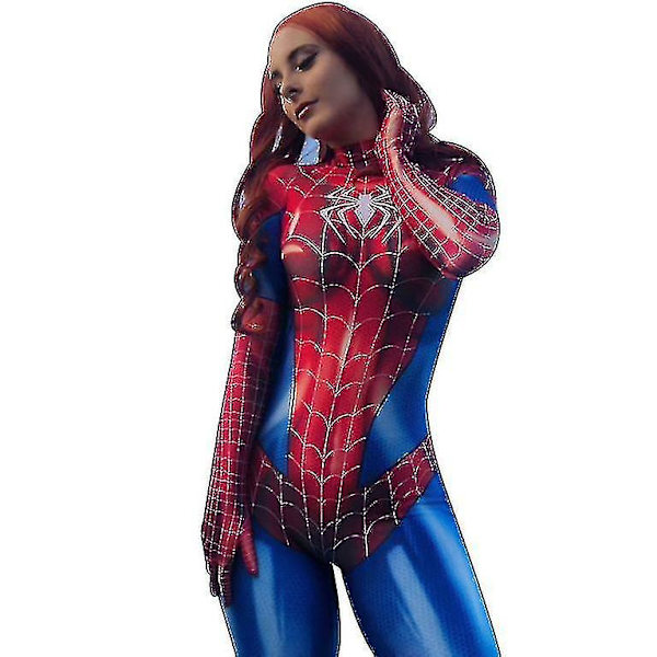 Halloween piderman piderman Cosplay Bodysuit för kvinnor CNMR red S