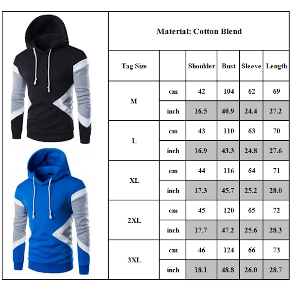langærmede hættetrøjer til mænd Hættetrøje med jakke Pullover Top H black L