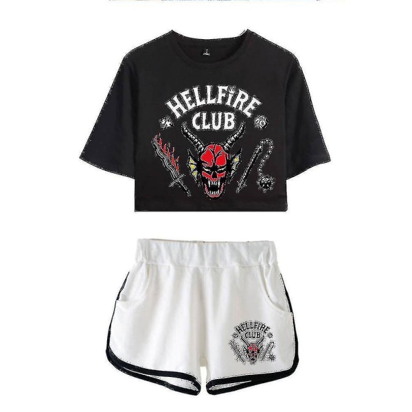 Stranger Things Season4 Hellfire Club Crop Shorts CNMR Color 1 XS