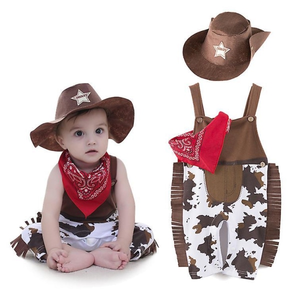 Child's Cowboy Kid Costume, Kid Halloween Cowboy Costume Cosplay Event Dress Up FPDM H 90