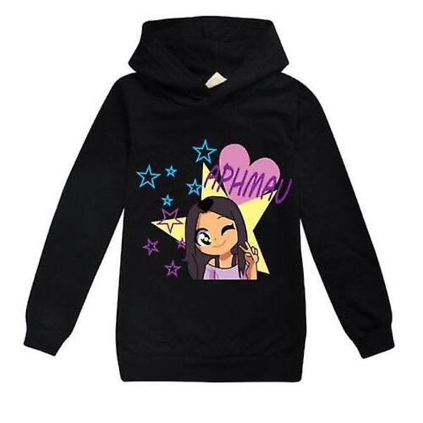 Børn Drenge Piger Aphmau Hoodie Sweatshirt Langærmede Jumper Toppe Pullover 2-14 år Y Black 150CM 9-10Y