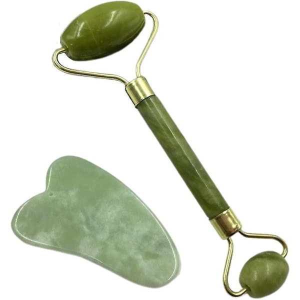 Natural Jade Roller, Acsergery Silmät Kasvohieronta Double Head Skin Roller Kaula Selkä Vartalo CNMR