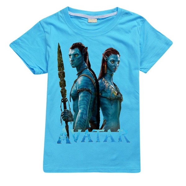 Kids Avatar 2 The Way Of Water Kortærmet 100 % bomuld T-shirt T-shirt gave - Sky Blue 150CM 9-10Y