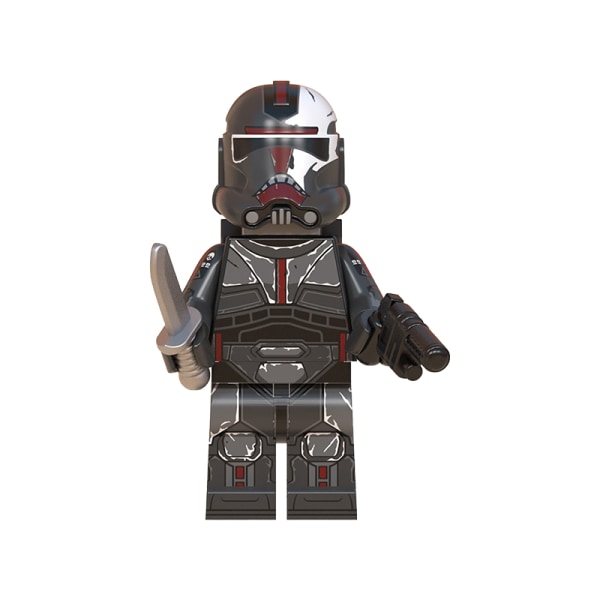 8 kpl Star Wars Rakennuspalikat Minifiguuri Klooni Mini Leikkieläin W black