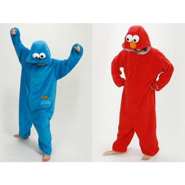 Voksen Sesame Street Cookie Elmo kostume Y Red M
