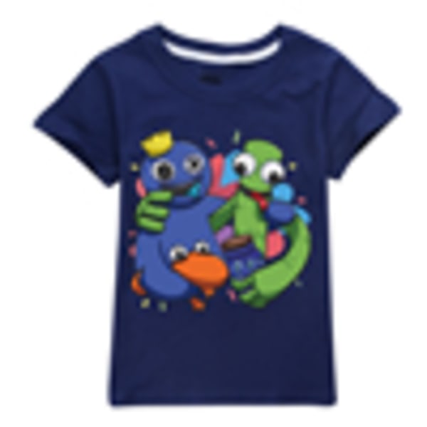 Barn Tecknad Rainbow Friends Printed T-shirt Toppar Casual Blus V dark blue