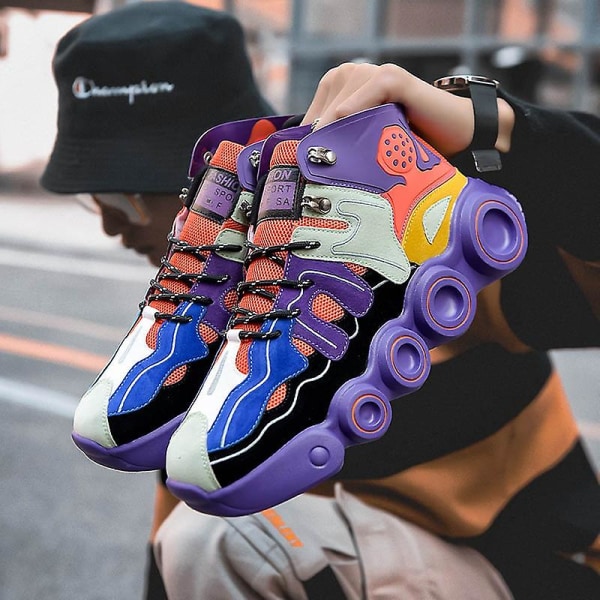 Herremotehjulsneakers Basketballsko Uformelle løpesko CNMR Purple 41