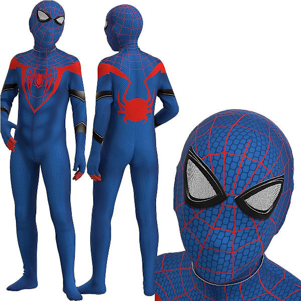 Spider-man Animerad kostym Cosplay Kostym Fest Jumpsuit Monterade Barnkläder Spiderman Ansiktsmålning 130cm