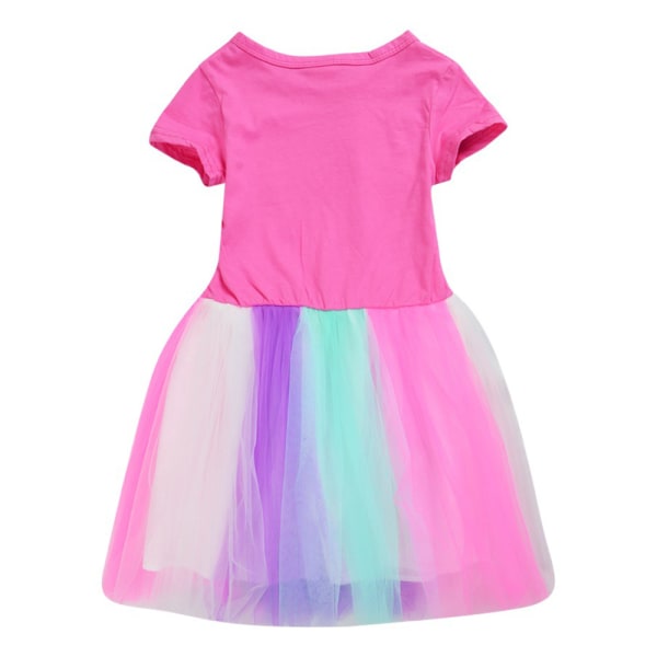 Encanto Mirabel Cartoon Rainbow Tutu Tulle skjortekjole for jenter. Rose Red 110cm