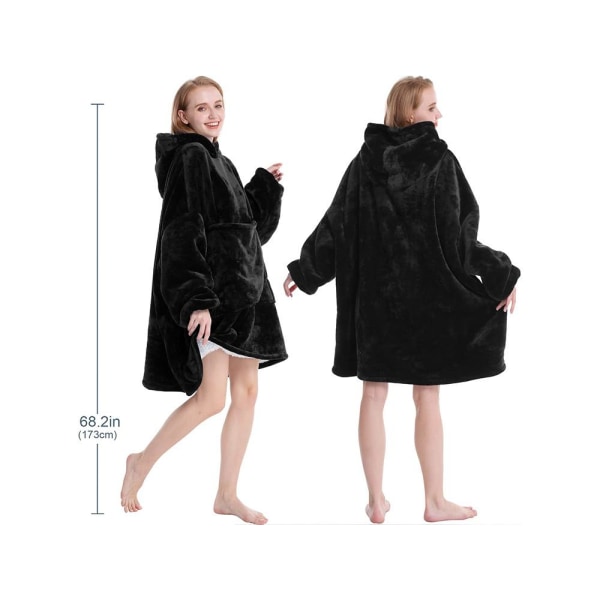 Snuggie Oversized hættetrøje tæppe med hætte CNMR black