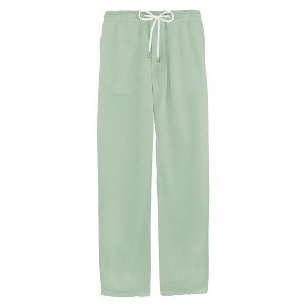 Uformelle linbukser for menn sommer løse bukser av høy kvalitet H Green 2XL