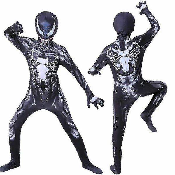 Pojkar Venom Cosplay Jumpsuit Outfit Halloween Party Kostym Present. CNMR 100-110cm