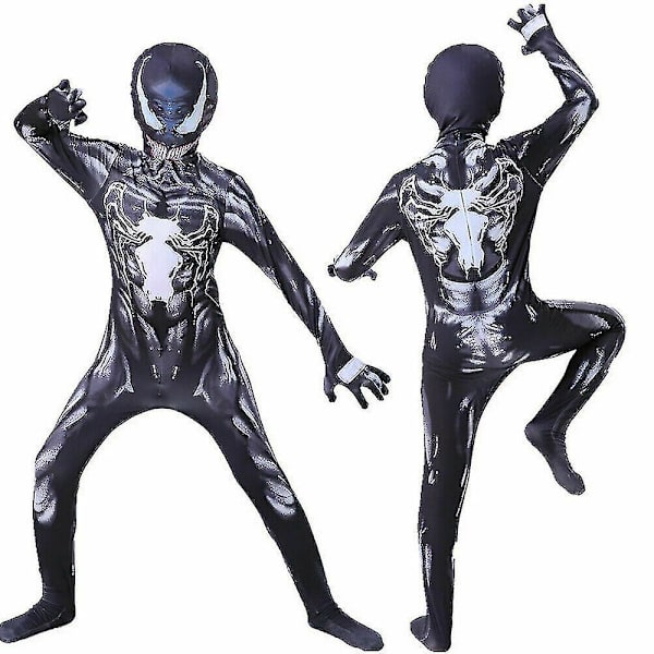 Pojkar Venom Cosplay Jumpsuit Outfit Halloween Party Kostym Present. CNMR 100-110cm